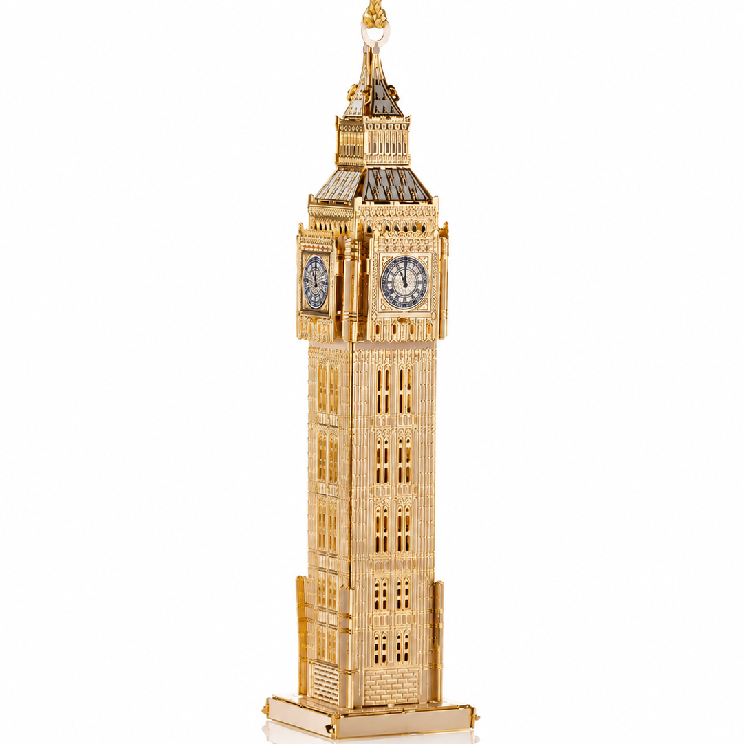 Big Ben Christmas ornament in 24-carat gold-plated brass by The London Christmas Company