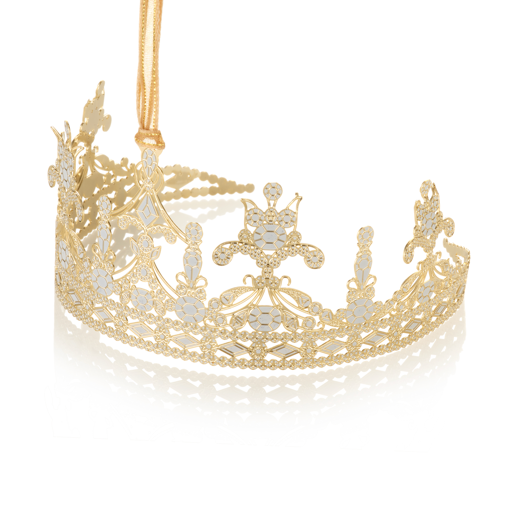 Princess Tiara Christmas ornament in 24-carat gold-plated brass by The London Christmas Company