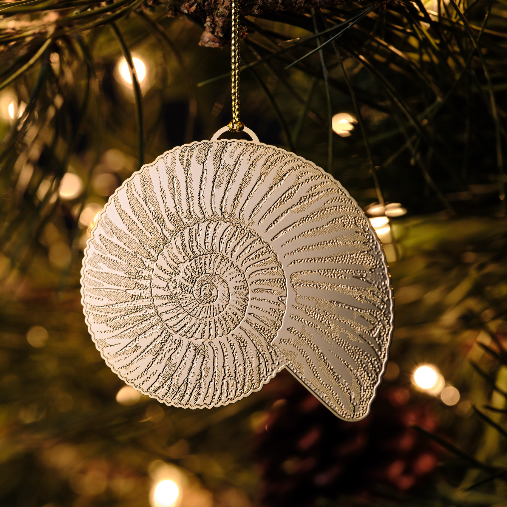 Ammonite Fossil Christmas Ornament